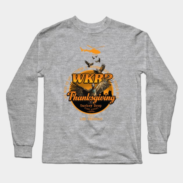 WKRP Turkey Drop Long Sleeve T-Shirt by DavidLoblaw